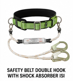 SAFETY BELT DOUBLE HOOK WITH SHOCK ABSORBER ISI